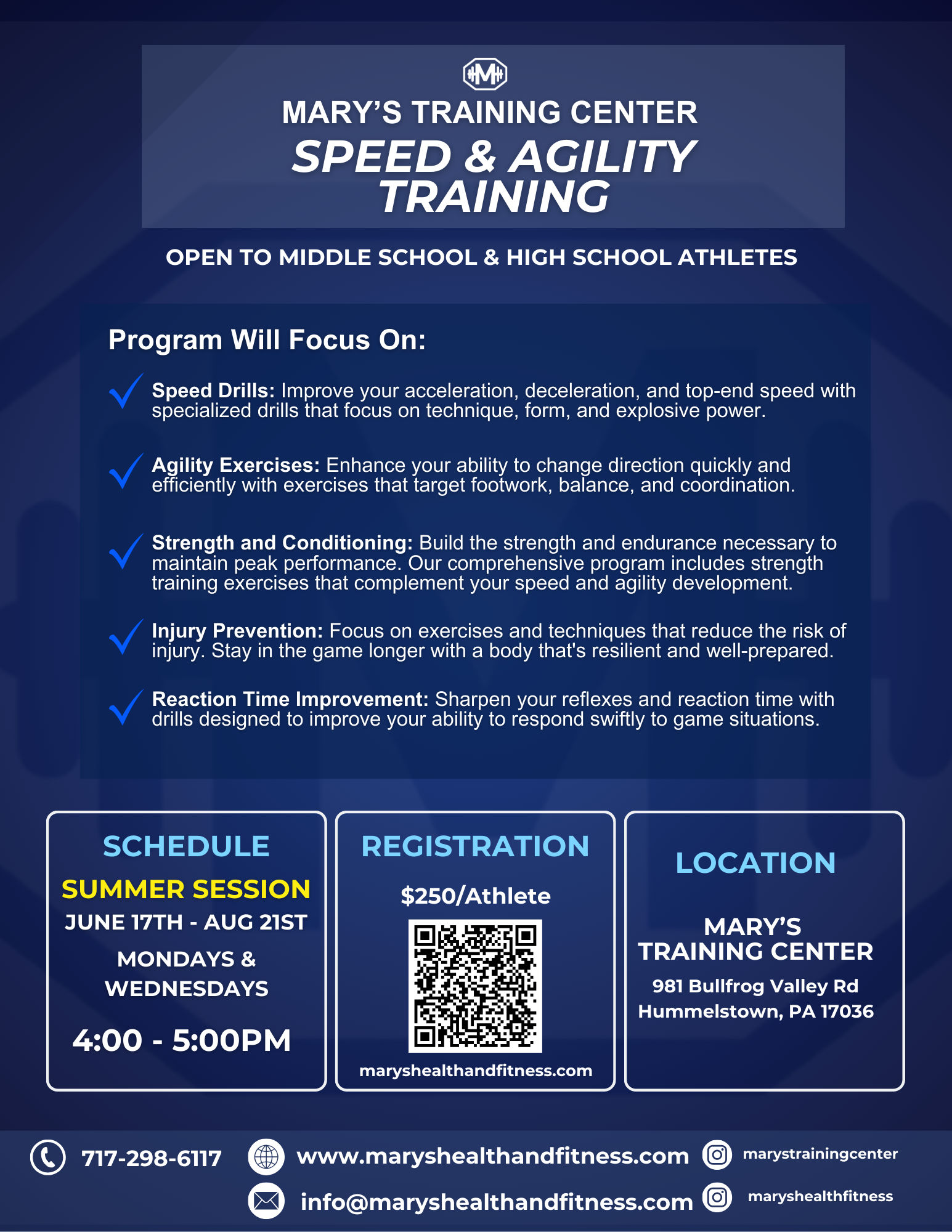 MonWed 4pm Speed Agility - Mary's Health and Fitness